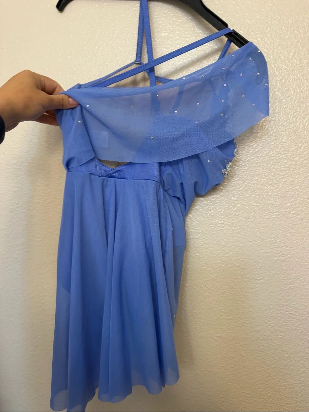 WEISSMAN Elite Dance blue mesh lyrical dress Angel By The Wings SM13053 MC child